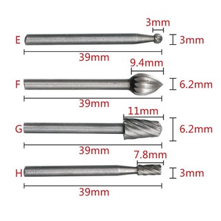 10 CHIẾC HSS Rotary Burr Set để khắc gỗ, Mũi phay cacbua vonfram để khắc và điêu khắc