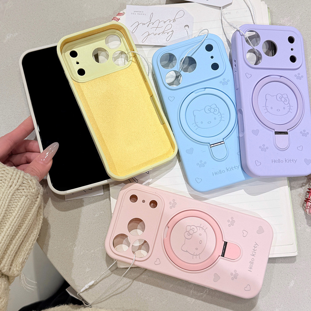 Từ Giá Đỡ Dòng Mèo Avatar Mèo Móng Vuốt Silicon Lỏng Ốp Lưng Điện Thoại iPhone 17 Pro Max 16 15 14 13 12 11 Vỏ Bảo Vệ Chống Sốc