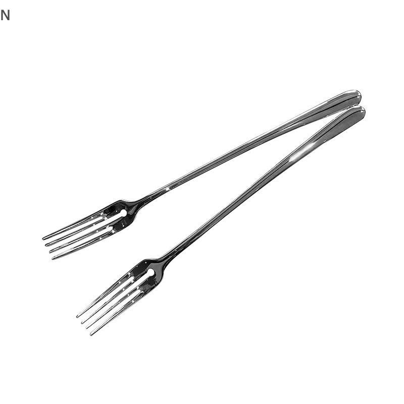NS Inox Ăn Nĩa Tay Cầm Dài Bàn Dĩa Bộ Dao Kéo Hàn Quốc Bốn Tin Salad Món Tráng Miệng Nĩa Trái Cây Nhà Bếp NS