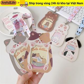 Giá đỡ Photocard JOYFULLIFE, có dây buộc Bảo vệ ảnh dễ thương, Hộp đựng thẻ hoạt hình Kawaii PU