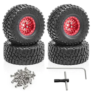 4 57mm 1.0 "Kim Loại Beadlock Bánh Xe Lốp Bộ Cho 1 / 18 RC Xe Bánh Xích TRX4M SCX24 Nâng Cấp Phần Phụ Kiện
