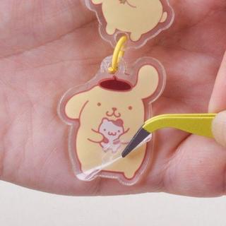 [MILOLI] 1Pcs GANTUNGAN SAN ACRYLIC Cute Keychain Ring Aksesoris Bag - F0265 - C. P0MP0MPURIN, GANCI ACRYLIC