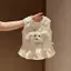 【Ready Stock】 Pet Dog Clothes Beige Base Three-Dimensional Puppy Lace Skirt Super Cute Sweet Thin Vest Large Dog Spring and Summer FAOL