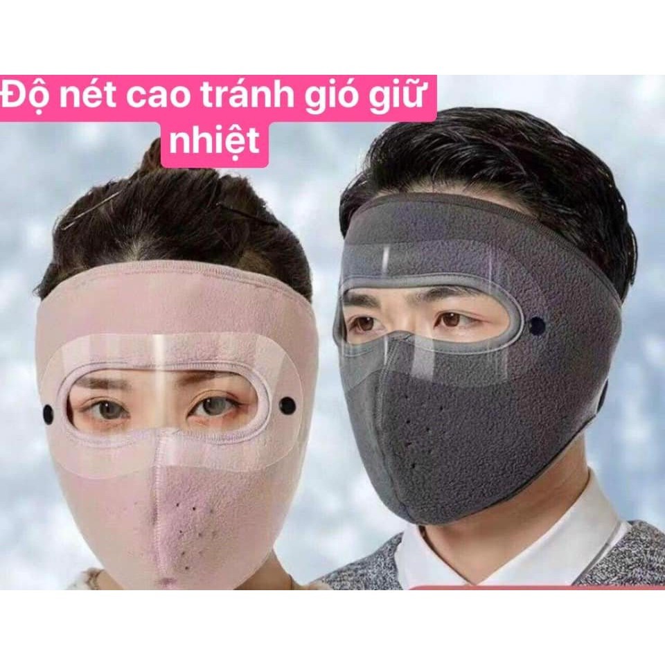 Khẩu trang WPKO vải flannel che tai chống nắng lạnh chống bụi giữ ấm thoáng khí tiện dụng khi lái xe