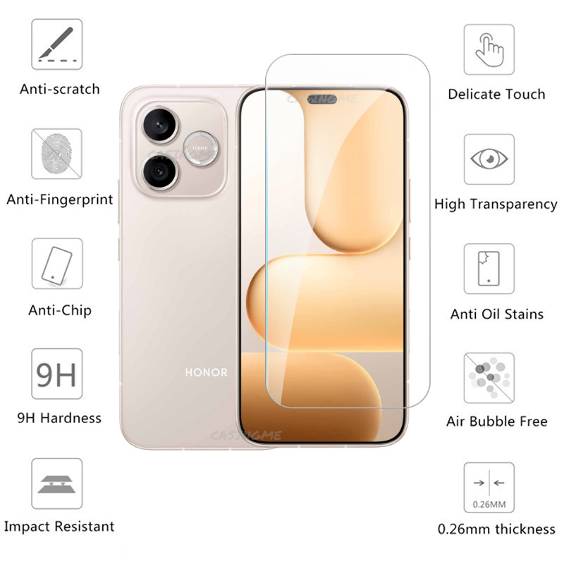 Kính cường lực full màn cho HONOR 600 Lite 5G 2026, mặt trước/sau, bảo vệ camera