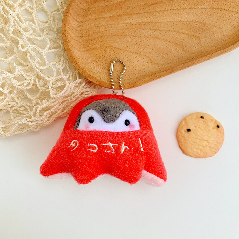 PS1 Kawaii Chim Cánh Cụt Sang Trọng Túi Quyến Rũ Thực Phẩm Nhật Bản Trang Phục Takoyaki Bánh Mì Tempura Onigiri Móc Khóa SP1