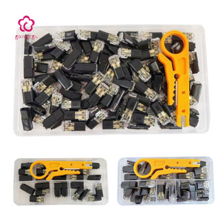 [gongzgu] Đầu nối cáp 18-22awg 25 / 50 / 100 chiếc Đầu nối dây nhanh 2 chân với phích cắm khóa ngọn lửa Vũ nữ thoát y 18-22awg Thiết bị đầu cuối cắm dây đôi cho dây điện