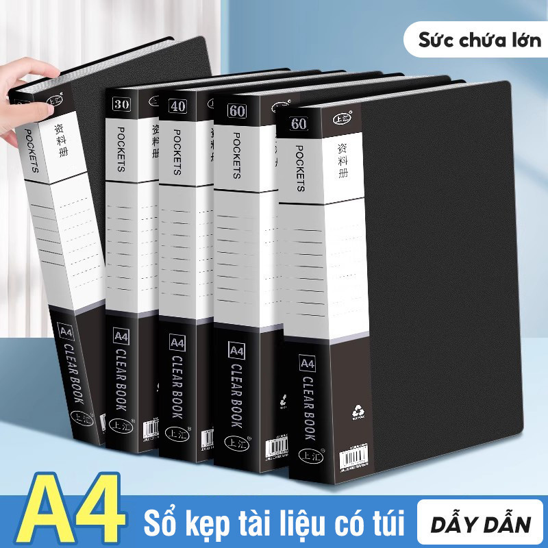 Sổ tài liệu A4 nhiều ngăn, chất liệu PP cao cấp, hộp đựng tài liệu học tập, bài thi, bản nhạc.