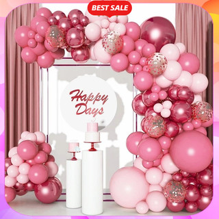 Set Combo Bong Bóng Màu Hồng Trang Trí Sinh Nhật Cho Bé Gái Xinh Xắn Tự Làm Dễ Dàng DF32