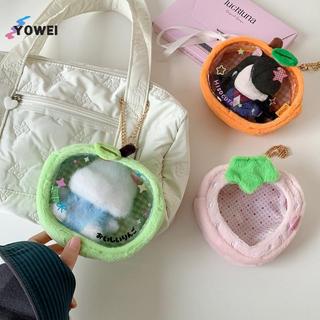YOWEI 1 Cái Dễ Thương Trang Trí Xanh Lưu Trữ Túi Búp Bê Hình Túi Trưng Bày Kawaii Hoạt Hình Dâu Tây Sang Trọng Túi Trong Suốt Mặt Dây Chuyền Cô Gái Quà Tặng VN