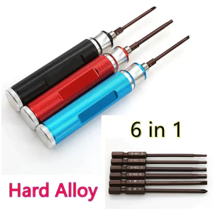 1 Bộ Hợp Kim Cứng 6 Trong 1 Tua Vít RC Dụng Cụ Vít Điều Khiển Dụng Cụ Loại Bỏ Cho Xe RC Drone Trực Thăng