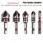 Dụng cụ mở lỗ Chamfer Mũi khoan Hex Shank Dụng cụ vát chế biến gỗ 82° Nút đếm đa kích thước chính xác