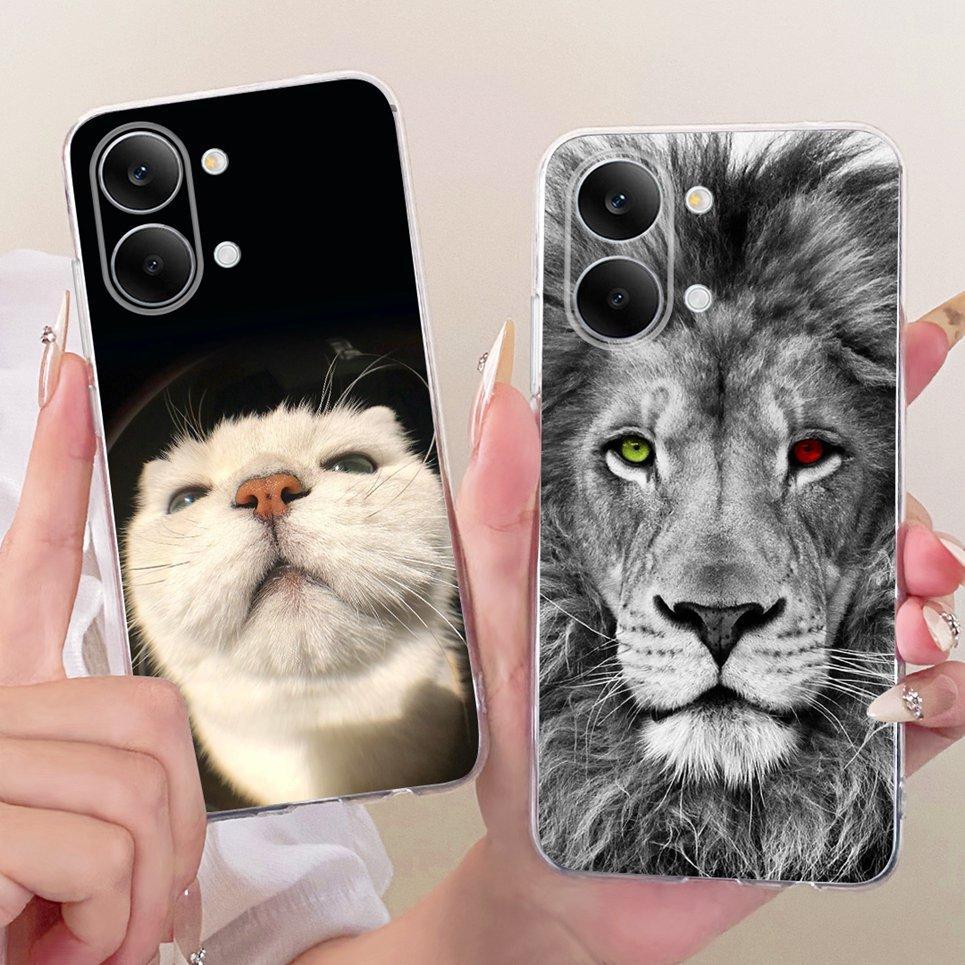Dành Cho Xiaomi Poco X8 Pro Max Redmi Turbo 5 Max Ốp lưng Mèo Rồng Hoạt Hình Thiết Kế Ốp Lưng Màu Đen Mềm Vỏ Silicon