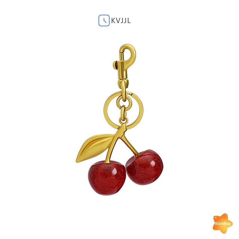 [KvJJL-t] Mặt dây chuyền anh đào vàng lấp lánh cho túi nhựa lấp lánh Mặt dây chuyền anh đào cho ví Móc khóa quyến rũ Phụ kiện Giáng sinh lễ hội mới
