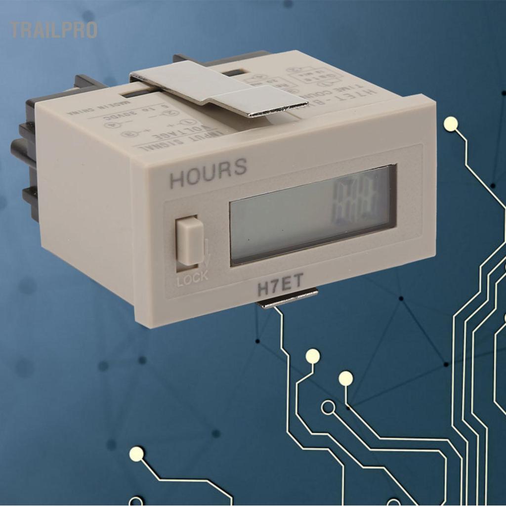 TrailPro Bộ đếm kỹ thuật số Hilitand H7ET-BVM Bộ tổng điện DC 5-30V với màn hình LCD 6 chữ số (0,0 giờ)