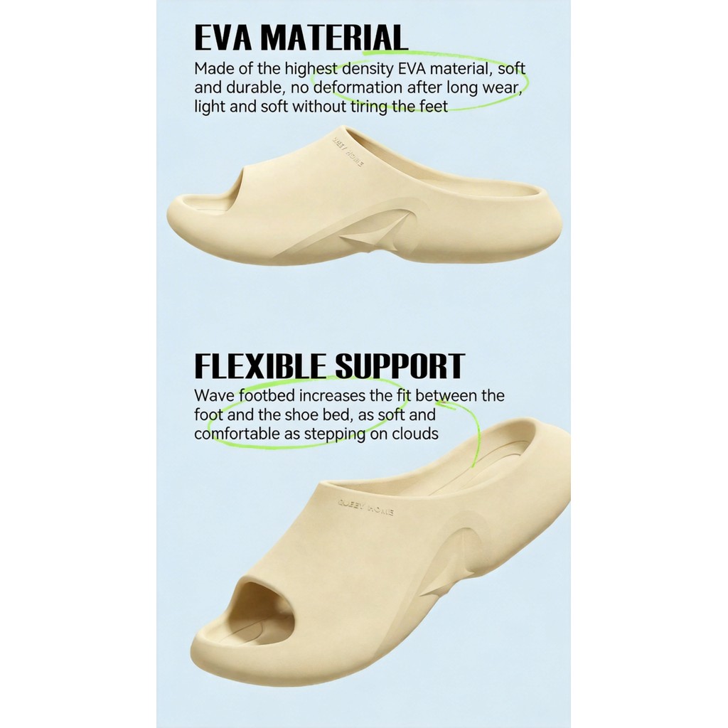 Unisex EVA Trượt Màu Trơn Dày Chống Trơn Trượt Dép Đi Trong Nhà