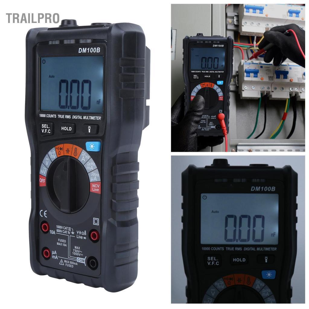 TrailPro Đồng hồ đo điện áp vạn năng DM100B di động cho ngành công nghiệp gia đình