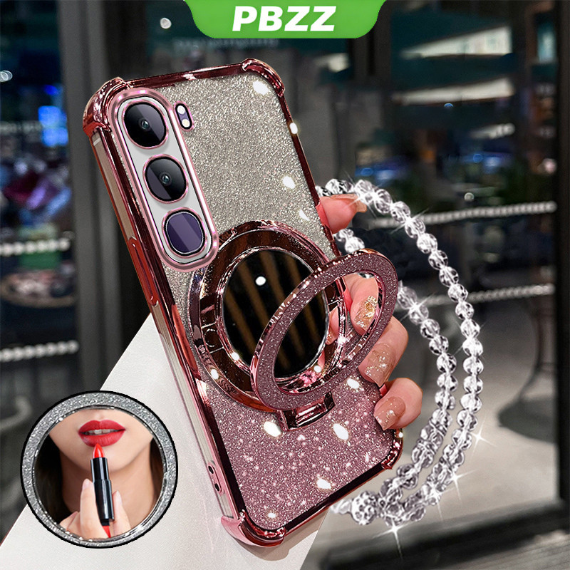 Ốp Lưng Cho Vivo Y04 4G Y19S V40 LITE vivo y29 4g y29s Y39 Y04S V50 LITE 5g Vỏ Điện Thoại Vỏ Mềm Chống Sốc Thiết Kế Mới Gương Thẩm Mỹ Có Giá Đỡ SJSFHZJ01