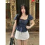 Áo Babydoll Dáng Rộng thắt nơ tay bồng tôn dáng cho nữ m600453