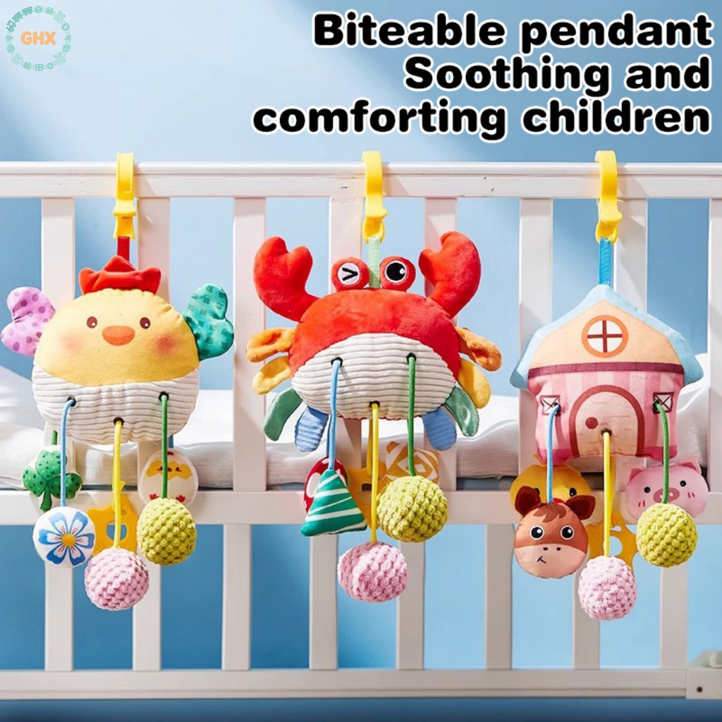 GHX Giường Bé Dây Rút Cổ Vũ Đồ Chơi Sơ Sinh Lục Lạc Kéo Dây Đồ Chơi Hoạt Hình Động Vật Montessori Đồ Chơi Giáo Dục Đồ Chơi Cho Bé