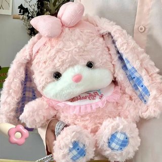Gấu bông Teddy Thỏ lông xù vải lông xoăn mềm mại bông nhồi PP 3D an toàn quà tặng trẻ đường may chắc chắn
