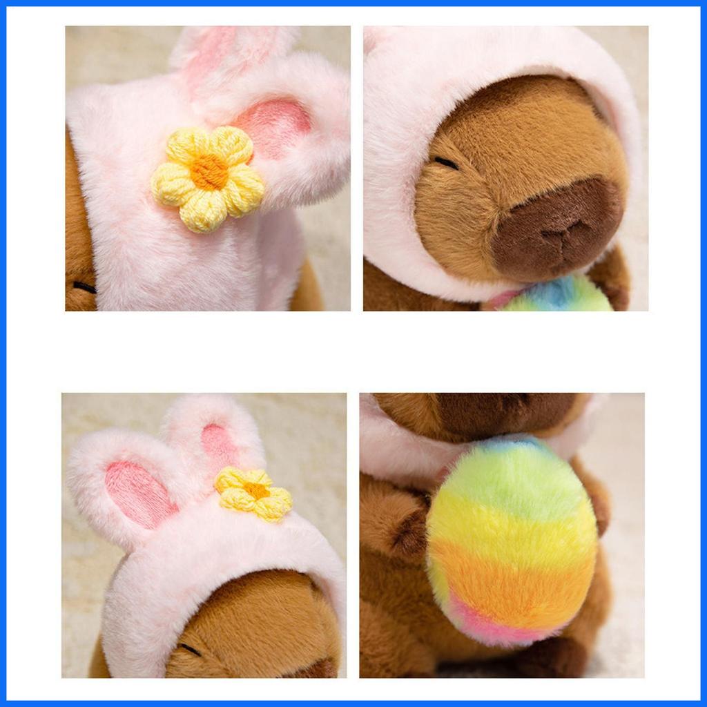 Capybara Thú Nhồi Bông 20cm Búp Bê Cốg Có Thể Giữ Trứng Phục Sinh Thú Nhồi Bông Búp Bê Với Thỏ Tai Mũ Cho Gia Đình junlavn