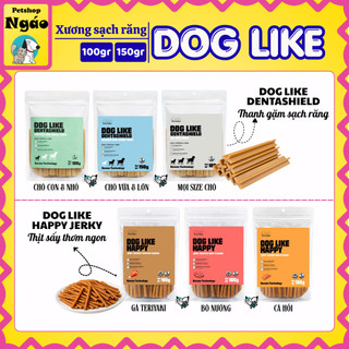 Xương Gặm Sạch Răng Dog Like Dentashield & Happy Jerky Thịt Sấy Cho Cún (100g/150g)