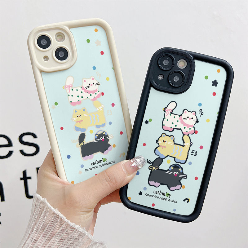Ốp Lưng Cho OPPO A6 A5X A3 A95 A74 A60 A58 A57 A54 A53 A52 A38 A18 A17 A16 A15 F11 F9 Pro Reno 14 13 12 11 10 7Z 8Z 6Z Chống Rơi Thiên Thần Thiết Kế Mắt Họa Tiết Mèo Dễ Thương JGS320