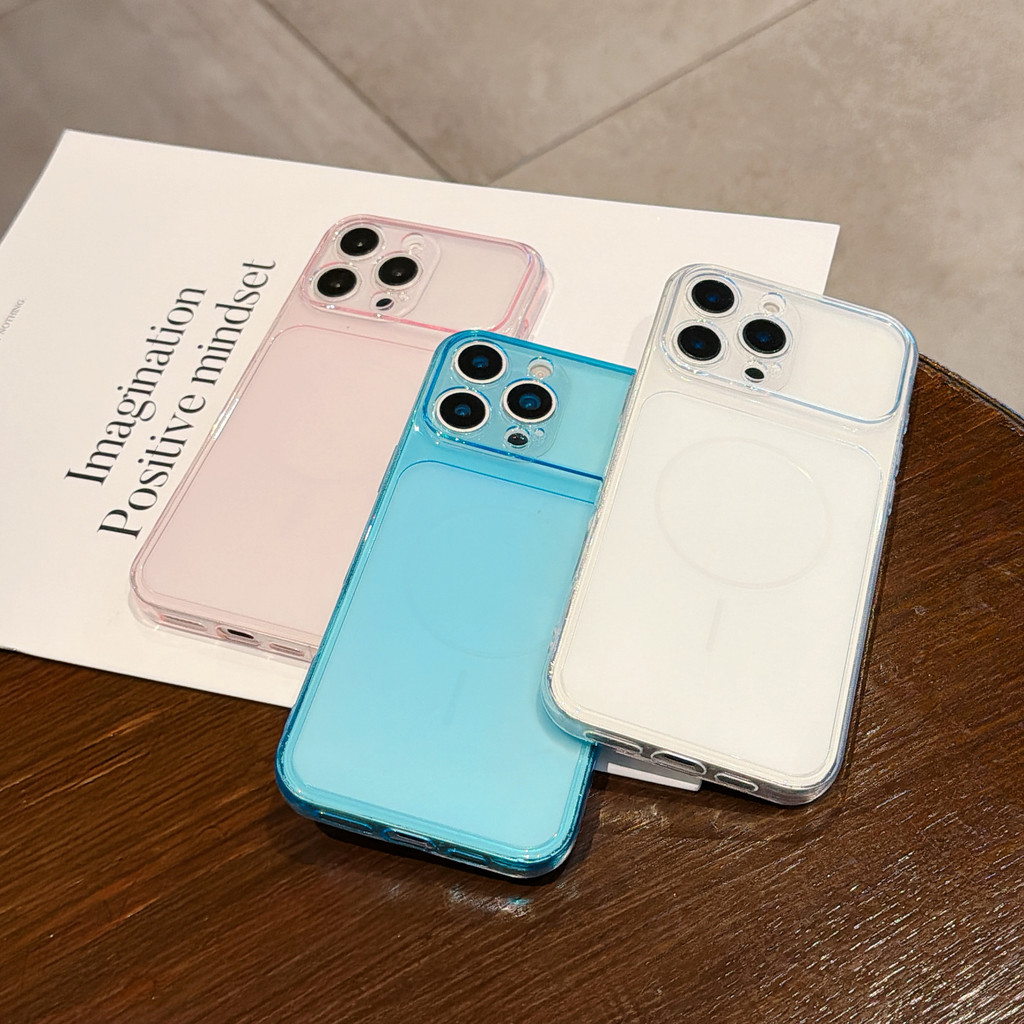 Ốp điện thoại mềm màu hồng từ tính cho iPhone 17 Pro Max 17 16 15 14 13 Vỏ bảo vệ chống sốc