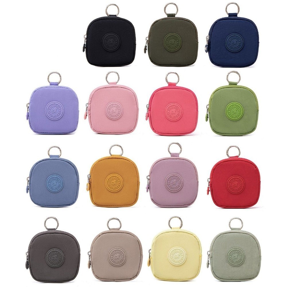 Ví nữ CATMALLER88, Ví đựng tiền xu chống nước bằng Nylon, Màu trơn di động có móc khóa Túi đựng điện thoại di động dành cho nữ