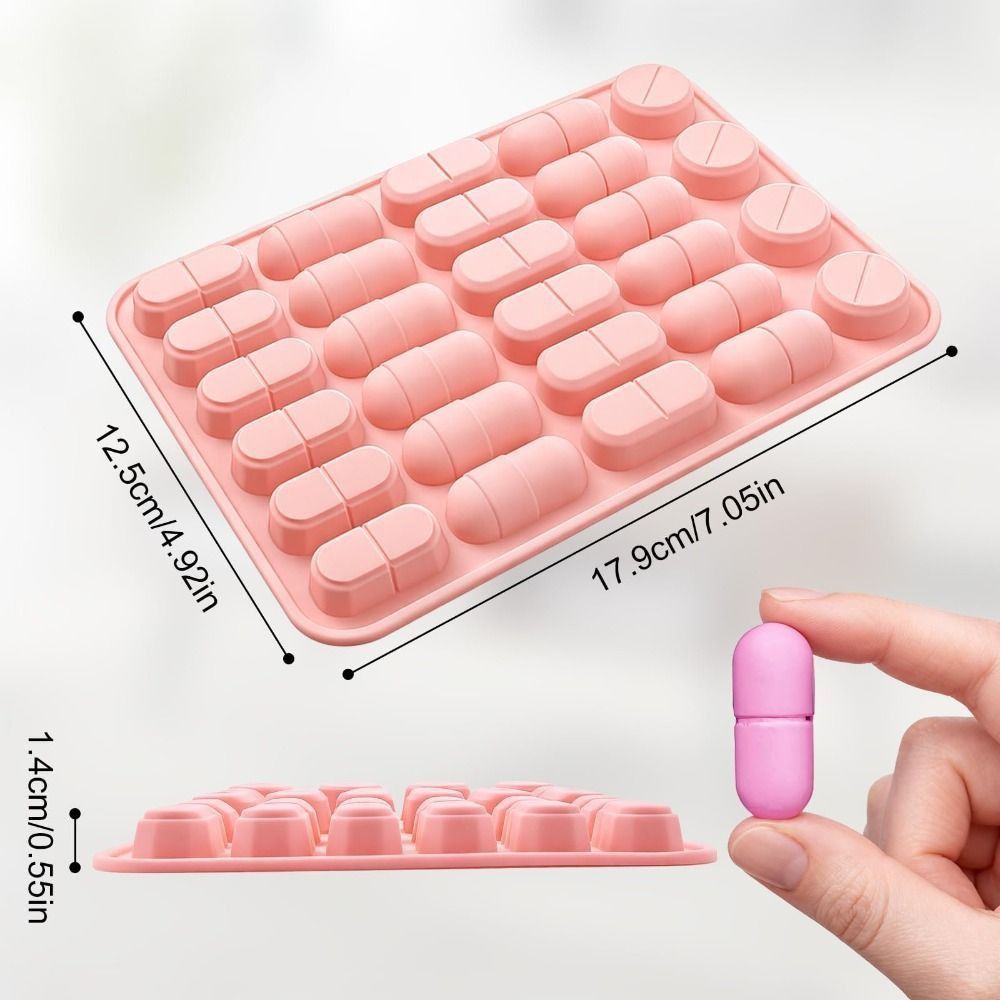 NOTE1 Khuôn Thuốc, Khuôn Hình Viên Linh Hoạt Có Thể Tái Sử Dụng, Silicone 28 Khoang Thiết Kế Khuôn Thuốc Khay Để Trang Trí Bánh Cupcake