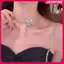 Mặt dây chuyền Jasmine pha lê sang trọng với thiết kế bướm lấp lánh, phù hợp cho tiệc cưới