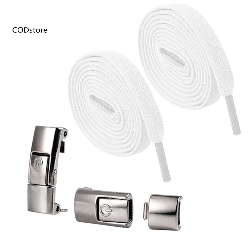 KDC 2 Cái Không Dây Buộc Dây Giày Hạng Nặng Nhanh Phát Hành Báo Chí Khóa Giày Lười Ren Có Khóa Kim Loại Cho Trẻ Em Người Lớn Người Cao Tuổi
