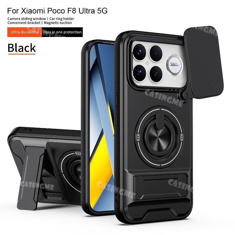 POCO F8 Ultra 2026 Armor Holder Vỏ điện thoại từ tính cho POCO F8 F6 F7 F5 F4 X8 Ultra Pro Max 4G 5G Giá đỡ bảo vệ sạc không dây Vỏ chống sốc