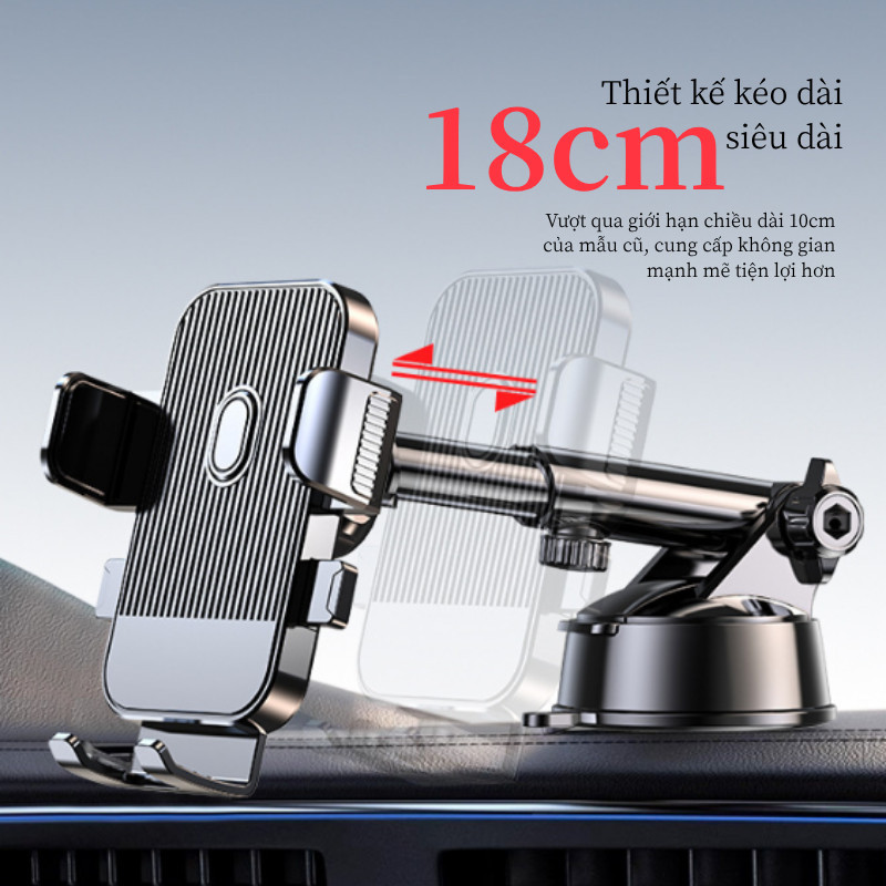 Giá Đỡ Điện Thoại Ô Tô Cao Cấp - 3in1 (Taplo/Kính/Cửa Gió), Xoay 360°, Lắp Đặt Chắc Chắn
