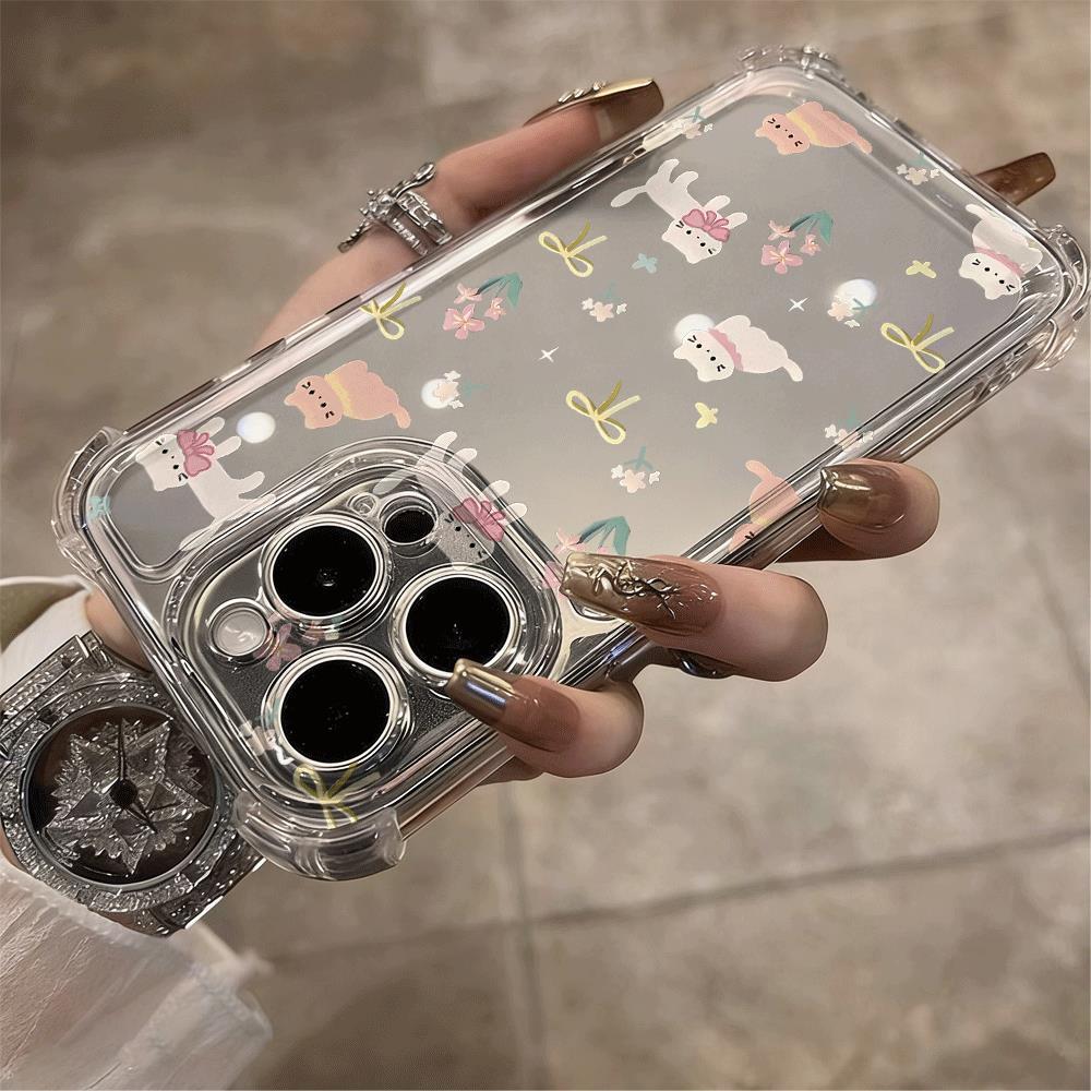 Nơ gấu conPhù hợp với túi lưng iPhone 17 Pro Max, túi khí góc bốn cạnh