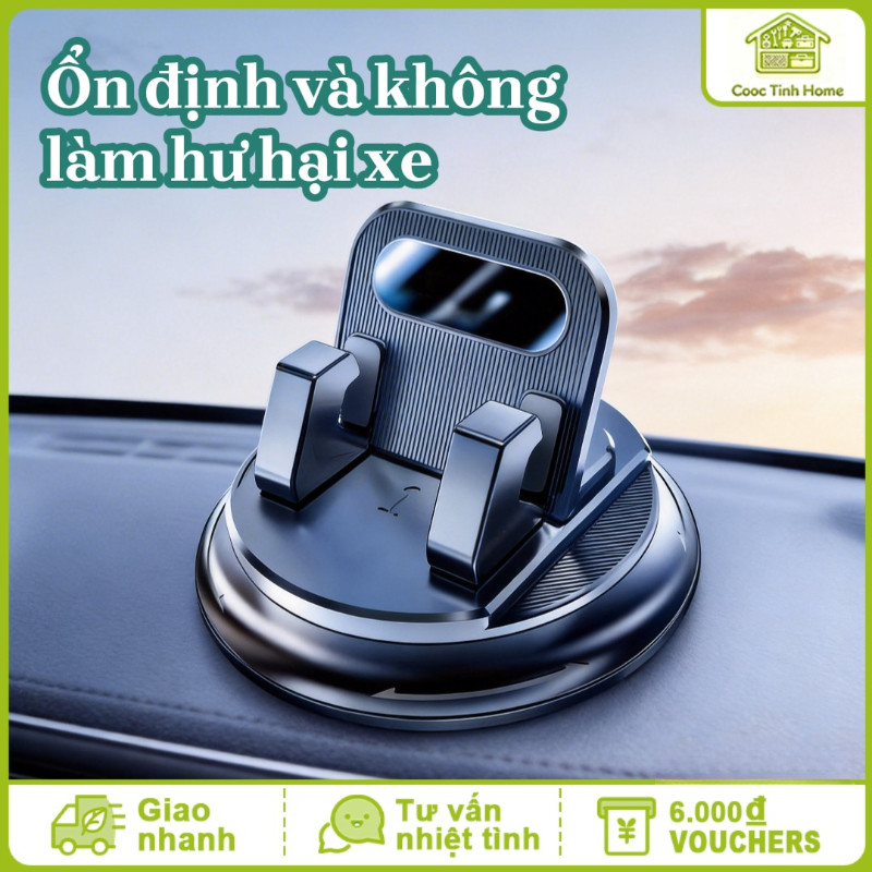 Giá Đỡ Điện Thoại Cho Bảng Điều Khiển Ô Tô - Lắp Dễ Dàng, Chắc Chắn Không Che Tầm Nhìn, Chống Rung & Xoay 360°