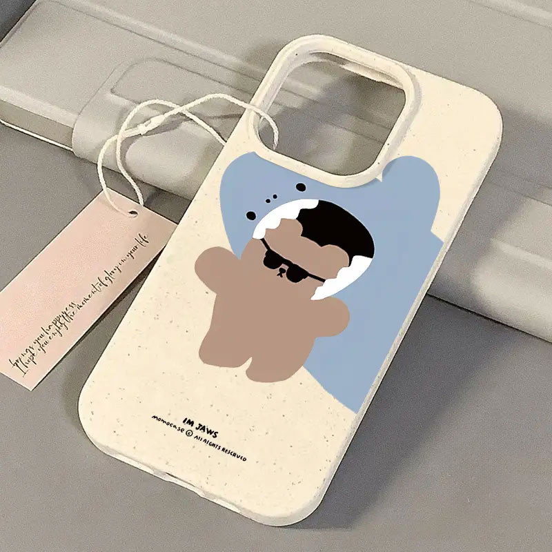 Ốp Cá Mập Xanh & Gấu Nhỏ Cho iPhone 11-17 Pro Max