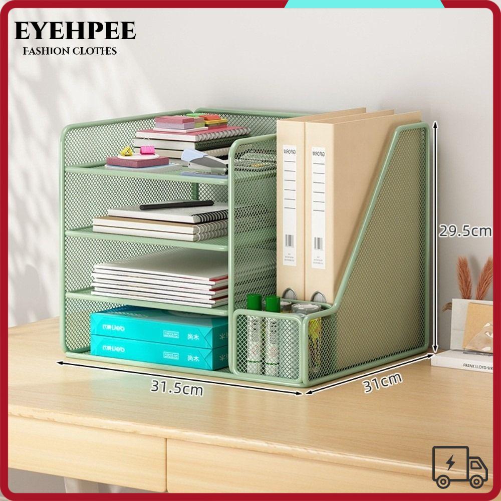 Dụng cụ sắp xếp hồ sơ để bàn EYEHPEE, Kệ lưu trữ tài liệu kim loại tích hợp, Kệ sách nhiều lớp đa chức năng tiết kiệm không gian Cung cấp văn phòng