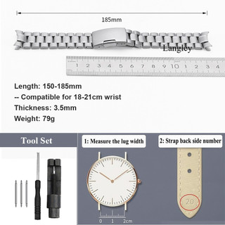 Arc Cong End Dây đeo đồng hồ bằng thép không gỉ nguyên khối 16mm 18mm 20mm 22mm 24mm Khóa gấp năm hạt Khóa phổ thông Nam SEIKO Diver Đen Vàng Bạc