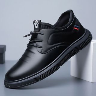Nam Giày Nam Giày Da Nam Kinh Doanh Lái Xe Da Mềm Bề Mặt Đen Lái Xe Đậu Hà Lan Giày SGQ0