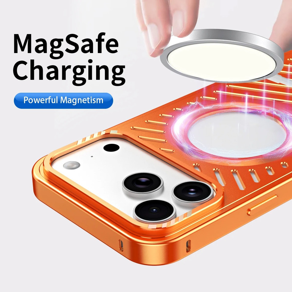 Ốp điện thoại từ tính tản nhiệt bằng kim loại sang trọng IPhone 17 / 13 / 12 / 14 / 15 / 16 Pro Max Vỏ chống sốc bằng hợp kim nhôm
