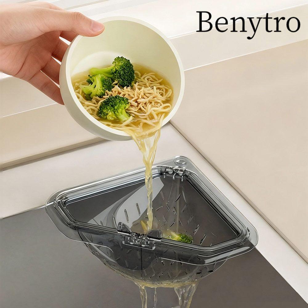 Giỏ thoát nước bồn rửa BENYTRO, Bộ lọc chống rò rỉ riêng biệt Bộ lọc bồn rửa nhà bếp nhanh chóng, Vỏ dưới có thể mở được từ tính Giỏ lọc chất thải thực phẩm đa chức năng