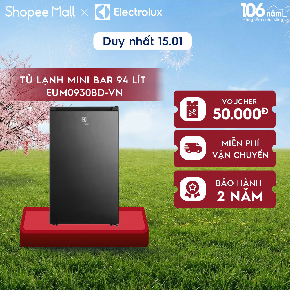 Tủ lạnh mini 94L Electrolux EUM0930BD-VN - Ngăn đá riêng đèn LED sáng, tiết kiệm điện, nhỏ gọn