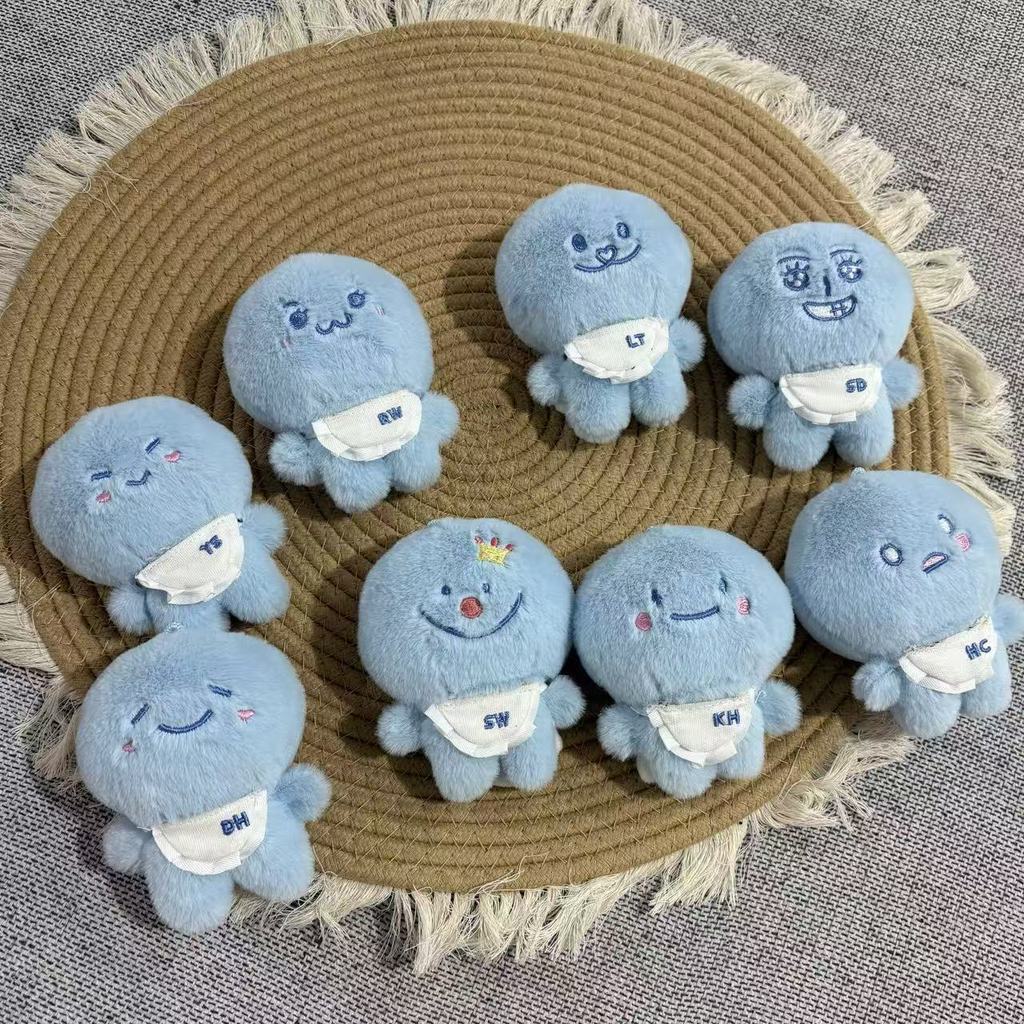SJ Market Super Junior Móc khóa sang trọng Búp bê đồ chơi nhồi bông màu xanh dễ thương
