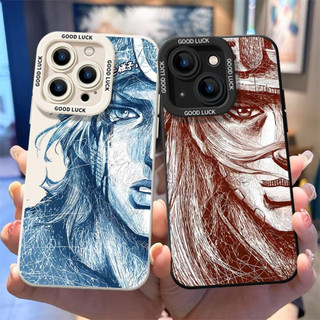 Ốp điện thoại JOJO kiểu phác thảo cho iPhone 17 / 16 / 15 / 14 / 13 / MINI / 12 / 11 / Pro MAX / X / XS / XR / 7 / 8 / 6 Vỏ bảo vệ toàn diện bằng silicon lỏng chống sốc và chống rơi