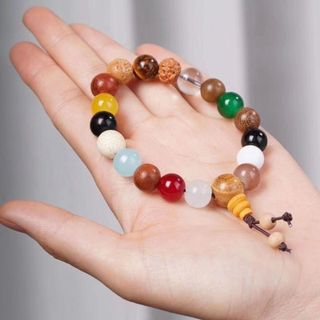 Lingyin Mười Tám Hạt Giống Bồ Đề Vòng Tay Quốc Gia Hợp Thời Trang Retro Nhiều Hạt Vòng Tay Handmade Phật Hạt Mân Côi Unisex Trang Sức PXE4