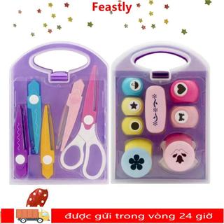 Bộ dụng cụ đục lỗ DIY FEASTLY, Kích thước nhỏ có hộp lưu trữ Bộ hình dạng đục lỗ thủ công cho trẻ em, các dự án DIY sáng tạo Máy cắt hình dạng bằng nhựa thủ công cho trẻ từ sáu tuổi trở lên