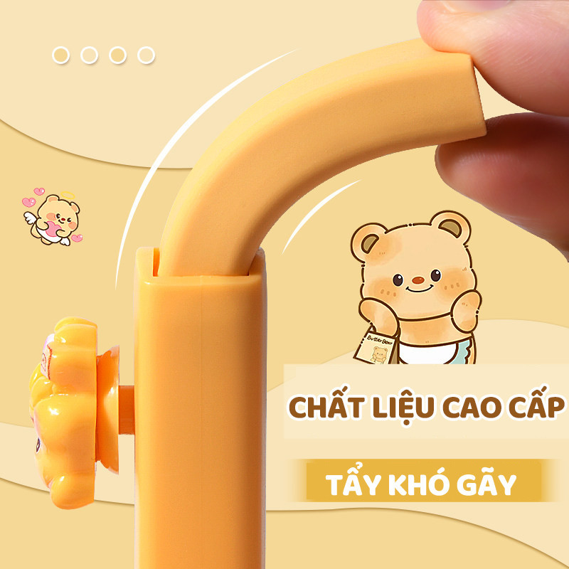 Cục tẩy sáng tạo có thể thu vào – Bộ 6 cục tẩy ngộ nghĩnh chất lượng tốt, tẩy sạch, gần như không vụn