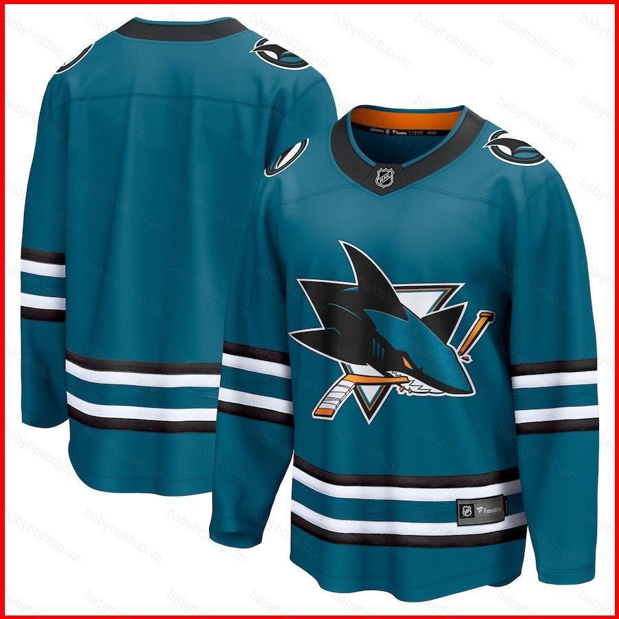Áo thun dài tay đội nhà NHL San Jose Sharks, size lớn, dành cho người hâm mộ